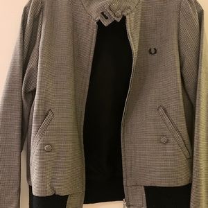 Fred Perry houndstooth lined bomber jacket